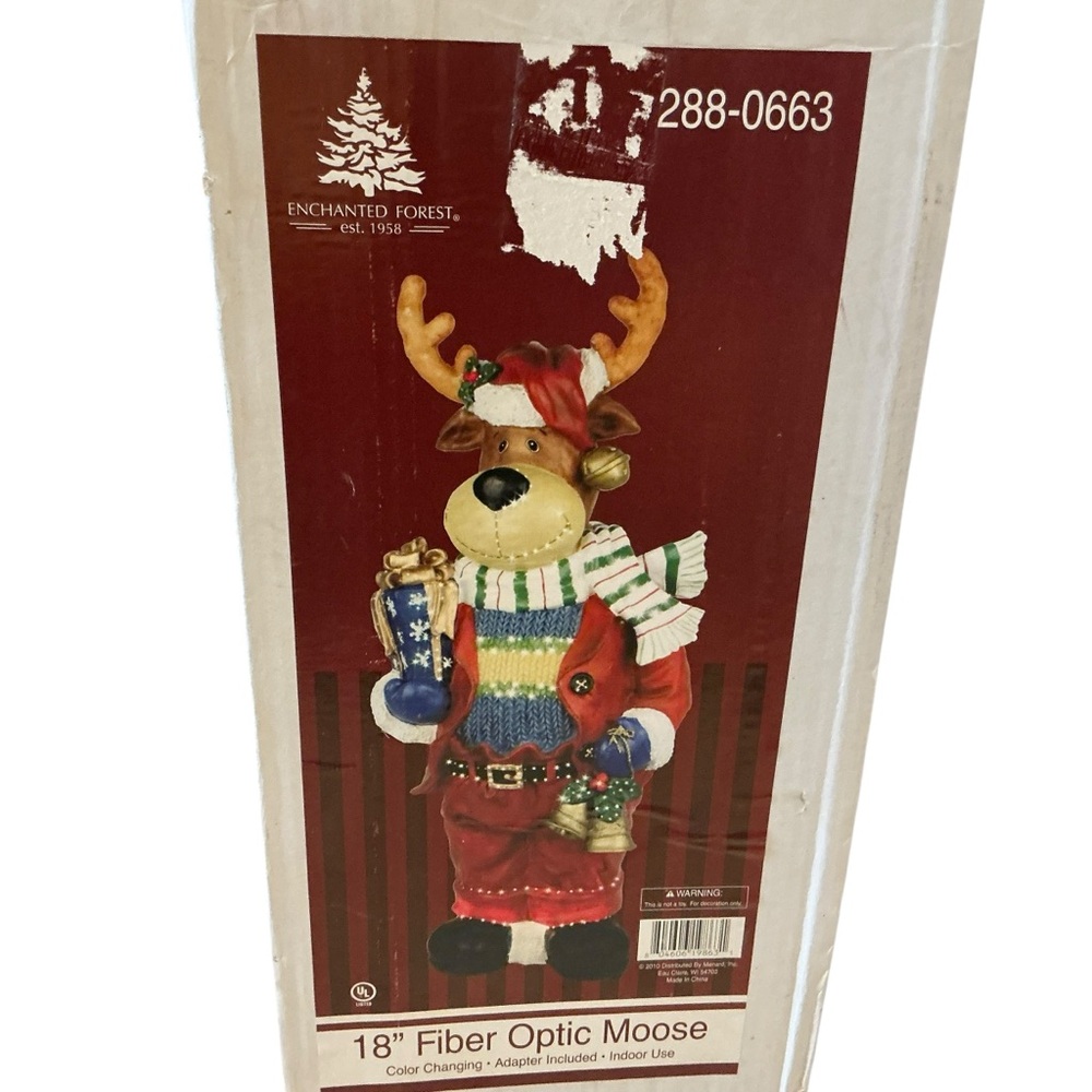 18 fiber optic moose color changing indoor display Christmas